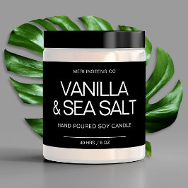 手作り ソイ キャンドル シック カリグラフィー ブラック クラシック 長方形シール