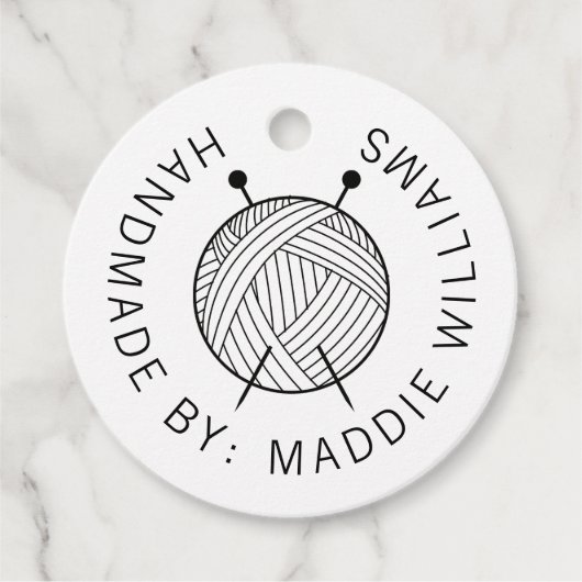 手作り |テキストの追加 |ヤーン編み物 フェイバータグ (正面)