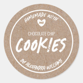 手作り　ラブ クラフト紙 ラウンドシール