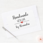 手作り(ラブ・ホワイト・スクリプト・カスタム) 長方形シール (封筒)