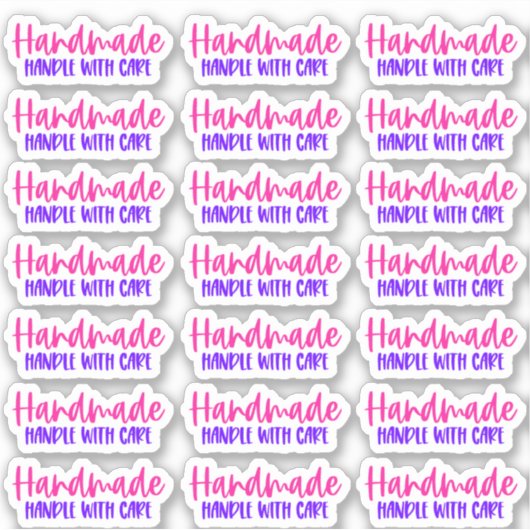 手作り、取っ手付き気に-ビニールシール シール (正面)