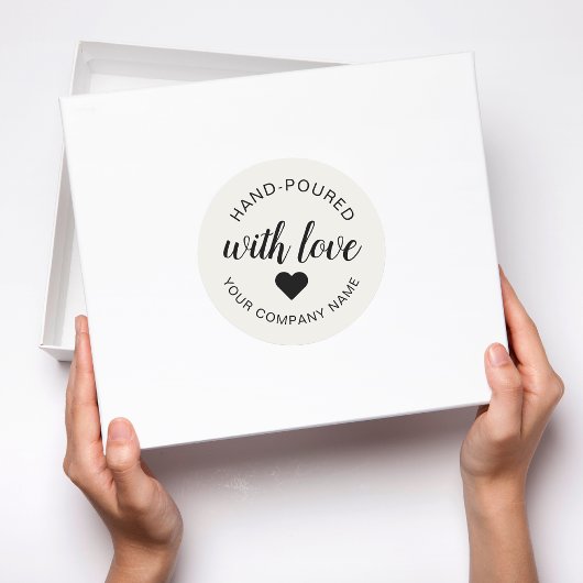 "手作り" 愛を注いだキャンドル ラウンドシール