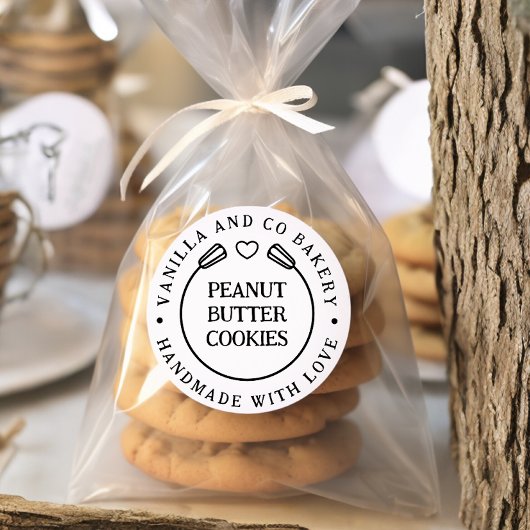 手作り 愛を込めて ウィスク ハート ベーカリー ビジネス ラウンドシール