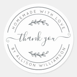 手作り 愛を込めて 感謝ラベル ラウンドシール