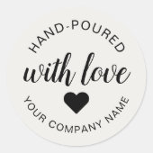 "手作り" 愛情こもったキャンドル ラウンドシール (正面)