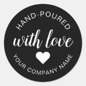 "手作り" 愛情こもったキャンドル ラウンドシール (正面)
