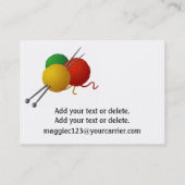 手作り – 編み物 名刺 (裏面)