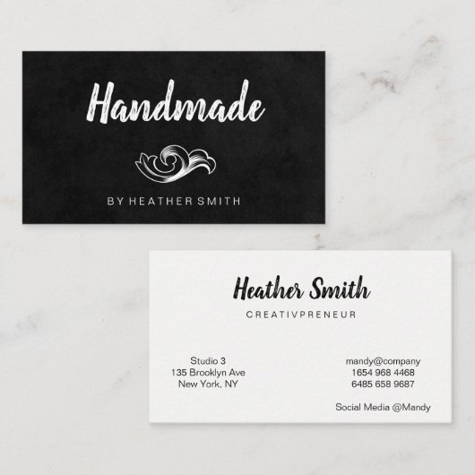 手作り（黒/白） 名刺 (正面/裏面)