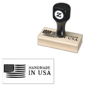手作りinアメリカ頑丈なアメリカ国旗の長方形 ラバースタンプ (押印)