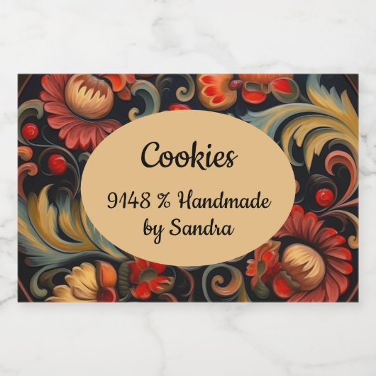手作りRosepaint Rosemaling 6 of 6 フードラベル (シングルラベル)