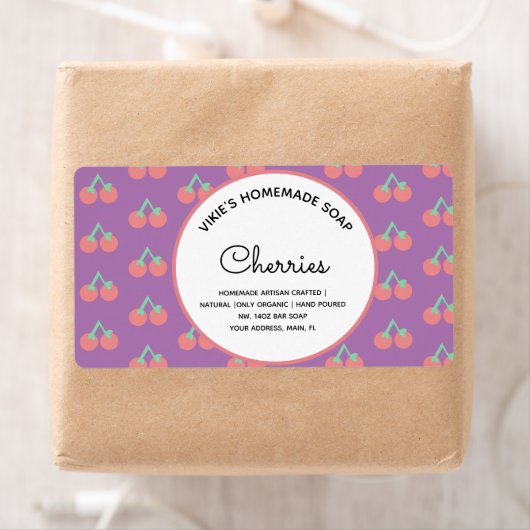 手作りSOAPビジネスさくらんぼラベル ラベル (インサイチュ)