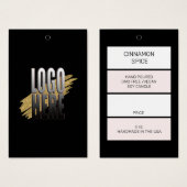 手作りSoy Candle価格ラベルとビジネスロゴ (正面&裏面)