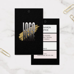 手作りSoy Candle価格ラベルとビジネスロゴ