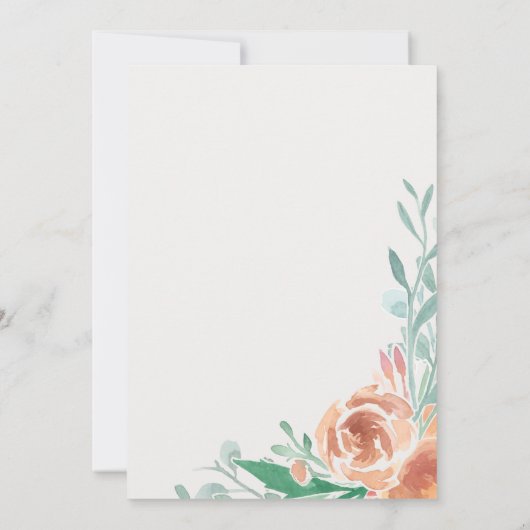 手作エレガントりフローラ水の色の招待 招待状 (裏面)