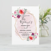 手作エレガントり水彩フローラ 招待状 (スタンド正面)
