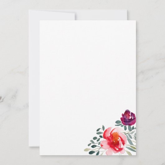 手作エレガントり水彩フローラ 招待状 (裏面)