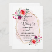 手作エレガントり水彩フローラ 招待状 (正面/裏面)