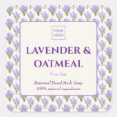 手作カスタムりラベンダー石鹸のビジネスシール スクエアシール (正面)