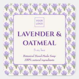 手作カスタムりラベンダー石鹸のビジネスシール スクエアシール