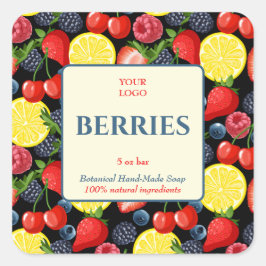 手作カスタムり石鹸のビジネス用ステッカー スクエアシール