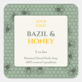 手作カスタムり石鹸のビジネス用ステッカー スクエアシール