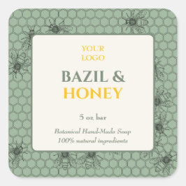手作カスタムり石鹸のビジネス用ステッカー スクエアシール