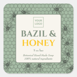 手作カスタムり石鹸のビジネス用ステッカー スクエアシール