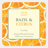 手作カスタムり石鹸のビジネス用ステッカー スクエアシール (正面)