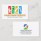 手作カラフルりツールのタブ 名刺 (正面/裏面)