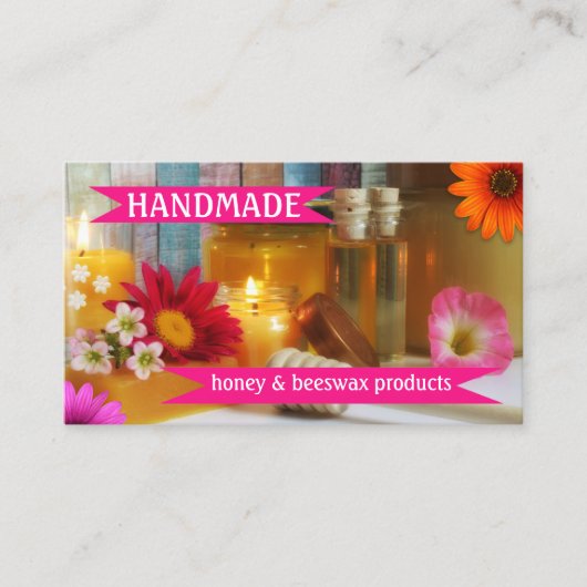 手作カラフルりハニービーズワックス名刺 名刺 (正面)