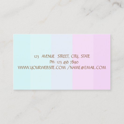 手作シンプルり素朴のカラフルストライプの 名刺 (裏面)