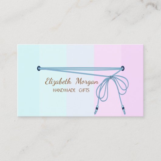 手作シンプルり素朴のカラフルストライプの 名刺 (正面)