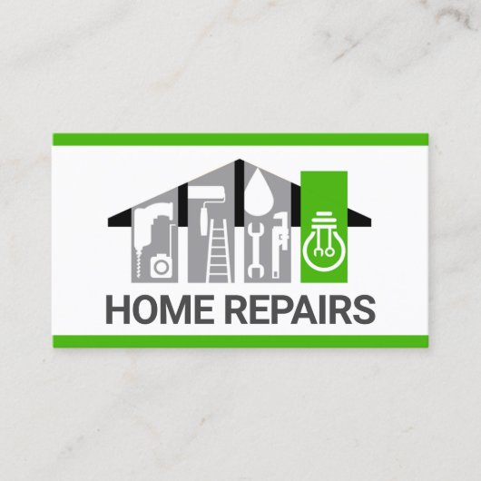 手作スタイリッシュりツール建物 名刺 (正面)