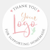 手作パーソナライズされたりありがとう ラウンドシール (正面)