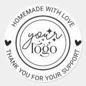 手作パーソナライズされたりありがとう ラウンドシール (正面)