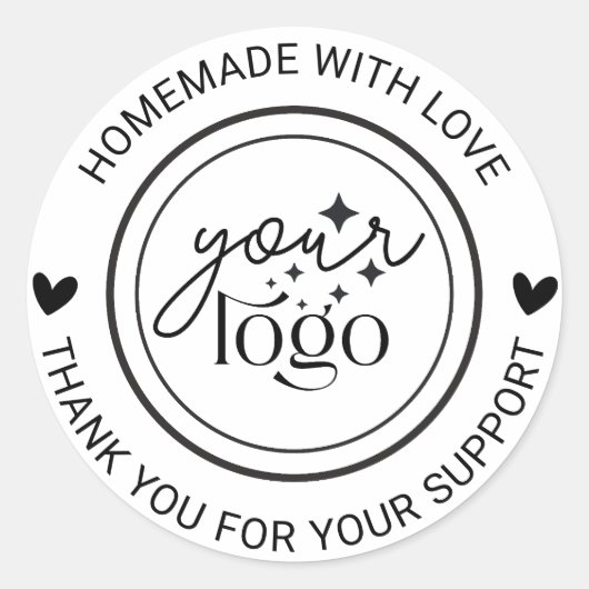 手作パーソナライズされたりありがとう ラウンドシール (正面)