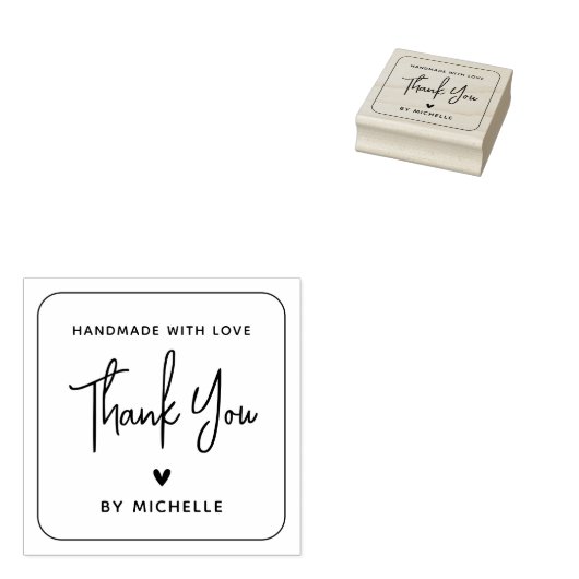 手作パーソナライズされたりありがとう ラバースタンプ (押印)