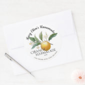 手作パーソナライズされたりオレンジマーマレイドラベル ラウンドシール (封筒)