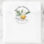 手作パーソナライズされたりオレンジマーマレイドラベル ラウンドシール (バッグ)