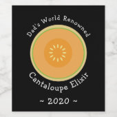 手作パーソナライズされたりカンタロープメロン ワインラベル (シングルラベル)