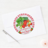 手作パーソナライズされたりストロベリージャムカスタム文字 ラウンドシール (封筒)