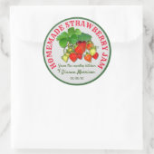 手作パーソナライズされたりストロベリージャムカスタム文字 ラウンドシール (バッグ)