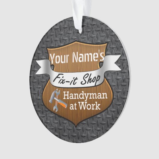 手作パーソナライズされたりフィックス・イット名前をカスタムする オーナメント (正面)