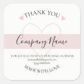 手作パーソナライズされたりTHANK YOUラベル スクエアシール (正面)