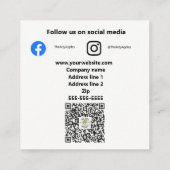 手作パーソナライズされたりTHANK YOUラベル スクエア名刺 (裏面)