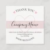 手作パーソナライズされたりTHANK YOUラベル スクエア名刺 (正面)