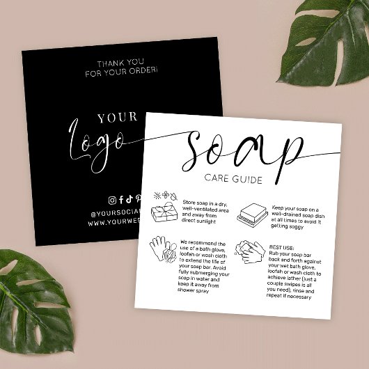 手作ミニマルりエレガントソープバー気にカード スクエア名刺
