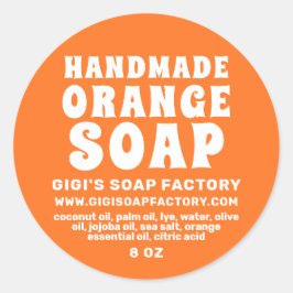 手作モダンりオレンジ石鹸 ラウンドシール