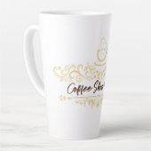 手作モダンりコーヒー歓迎カスタムビジネスログ カフェラテマグ (左アングル)