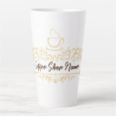 手作モダンりコーヒー歓迎カスタムビジネスログ カフェラテマグ (正面)